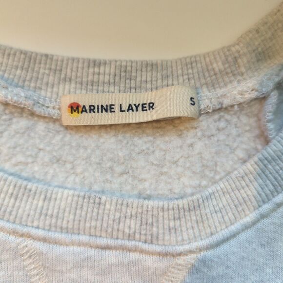 Marine Layer Jenny Sweatshirt Womens Small Gray Crewneck Pullover - Picture 5 of 8